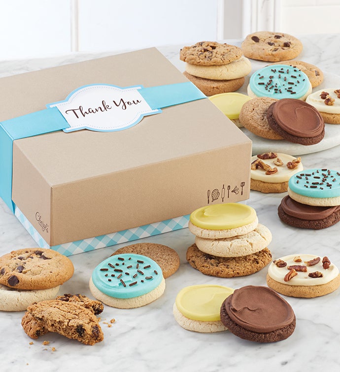 Cheryls Cookie Gift Boxes with Message Tag - 24 Cookies
